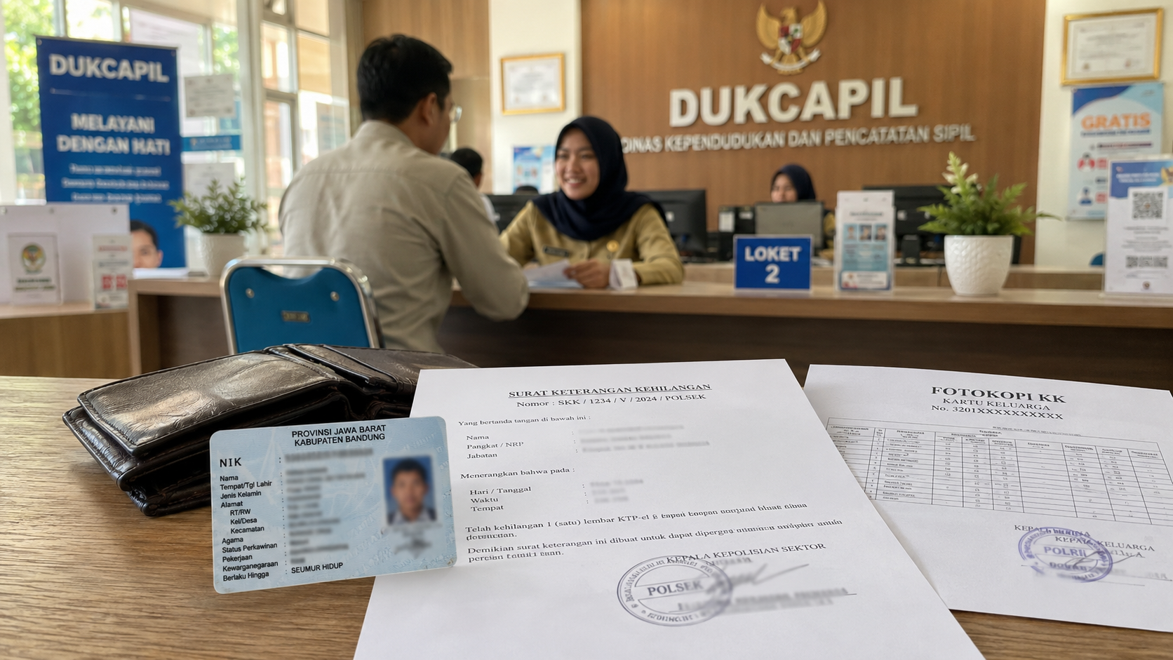 Cara mengurus KTP hilang tanpa surat pengantar RT RW di Dukcapil